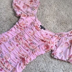 Pink Mini Floral Dress